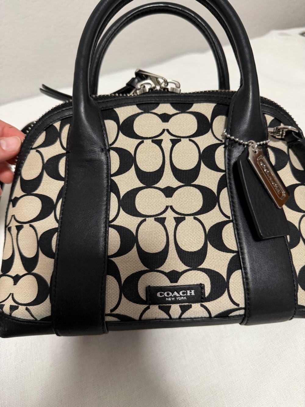 Coach Bleecker Preston Satchel Black and Cream Signature #A1461-30167 - Picture 15 of 16